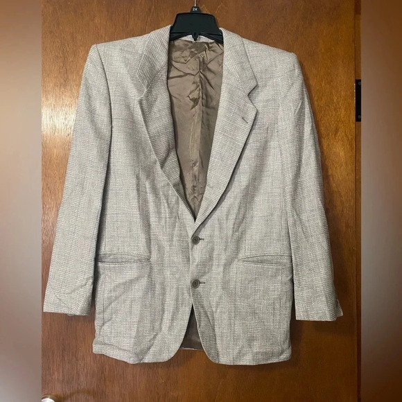 Yves Saint Laurent Other - Yves Saint Laurent Mens 2 Button Sport Coat Size 38 (size medium) Tan Blue Plaid